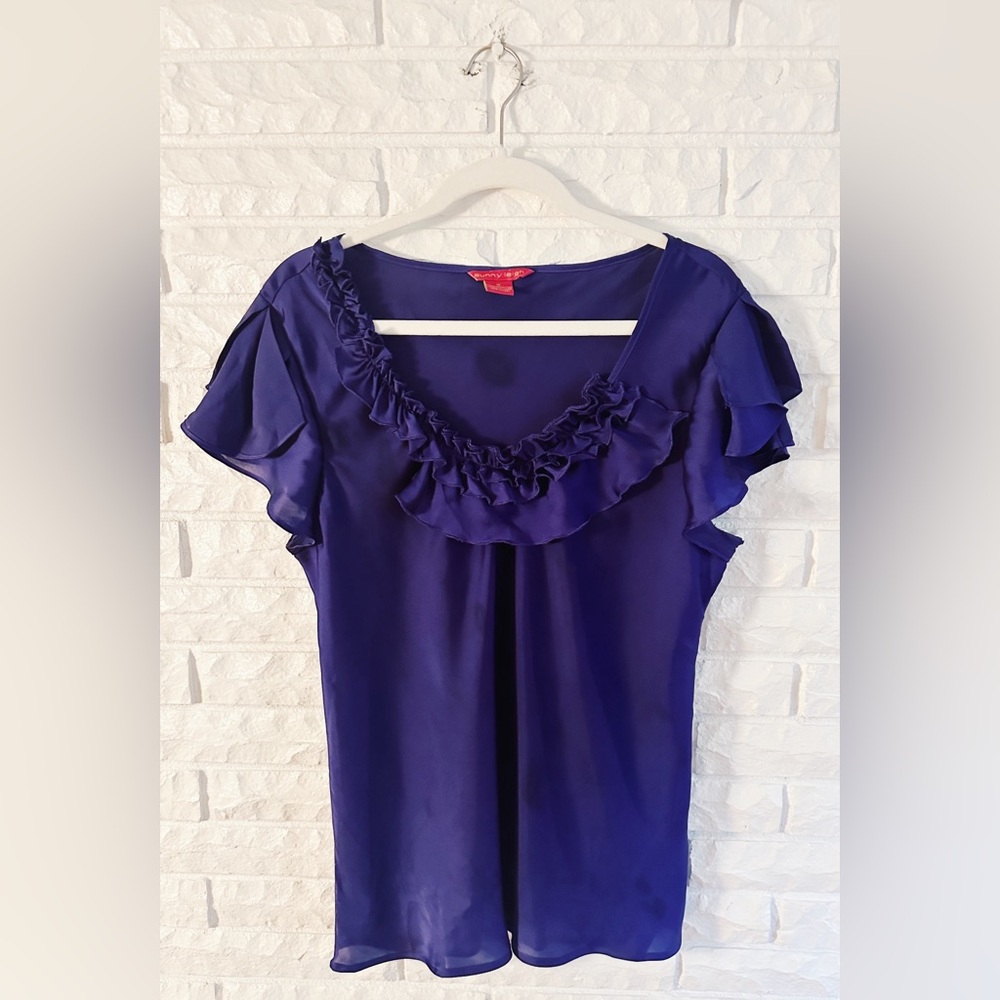 Sunny Leigh Royal Purple Ruffle Top
